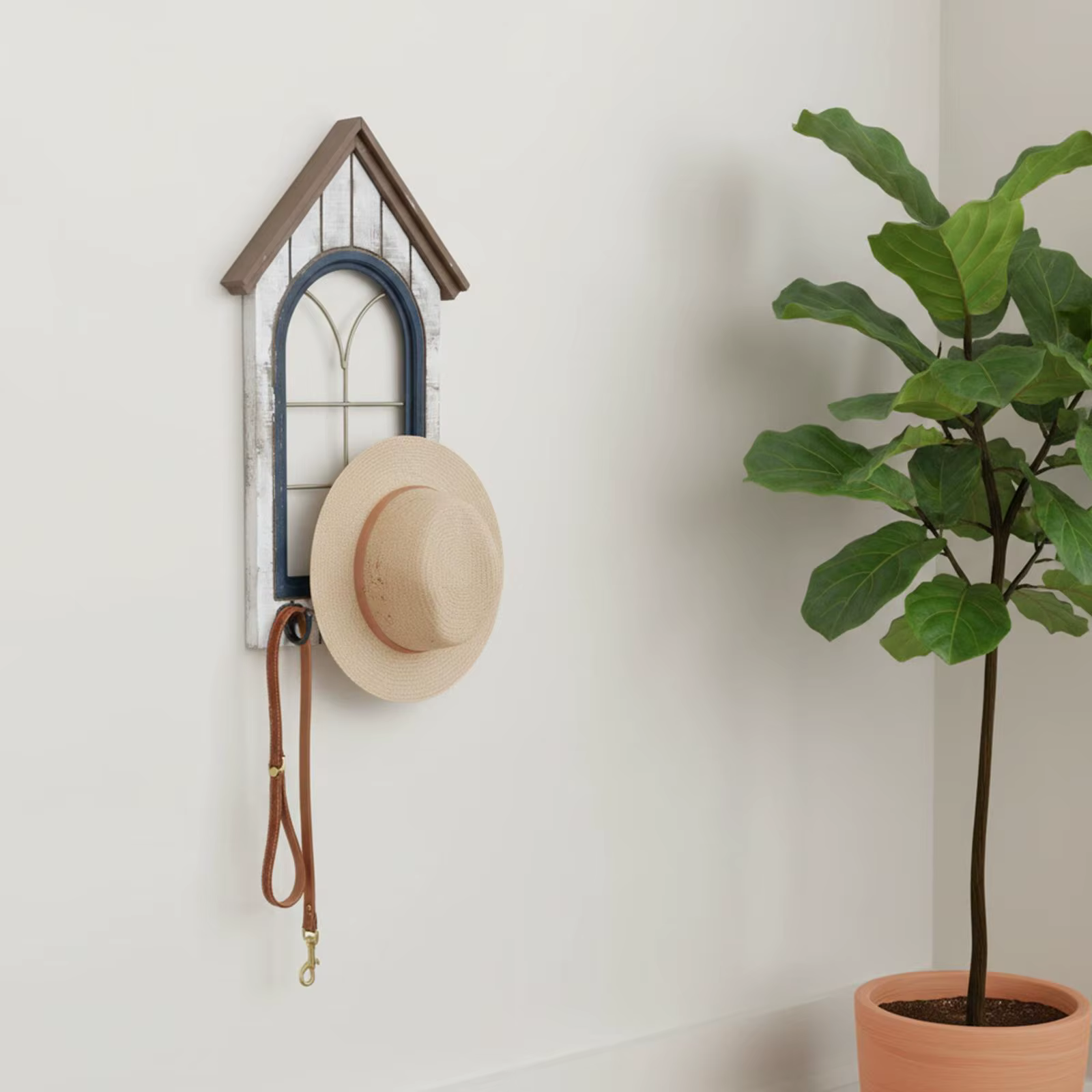 Marco de ventana de madera vintage decorativo para gatos y perros - imagen 3