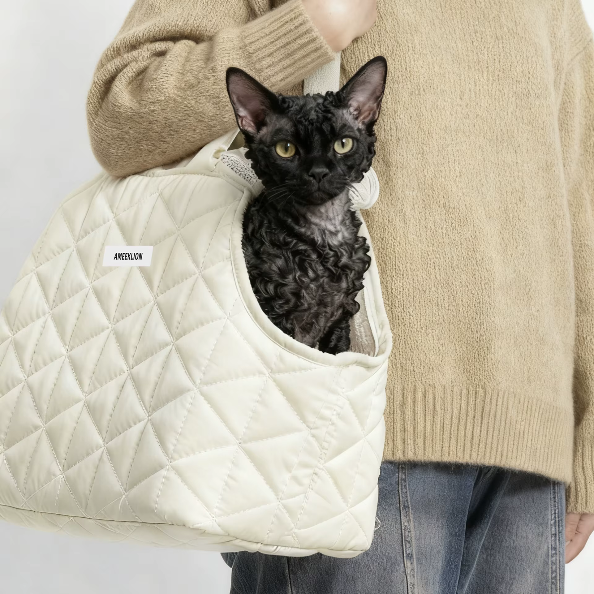 Mochila transportín para gatos y perros pequeños – Transpirable y cálida - imagen 4