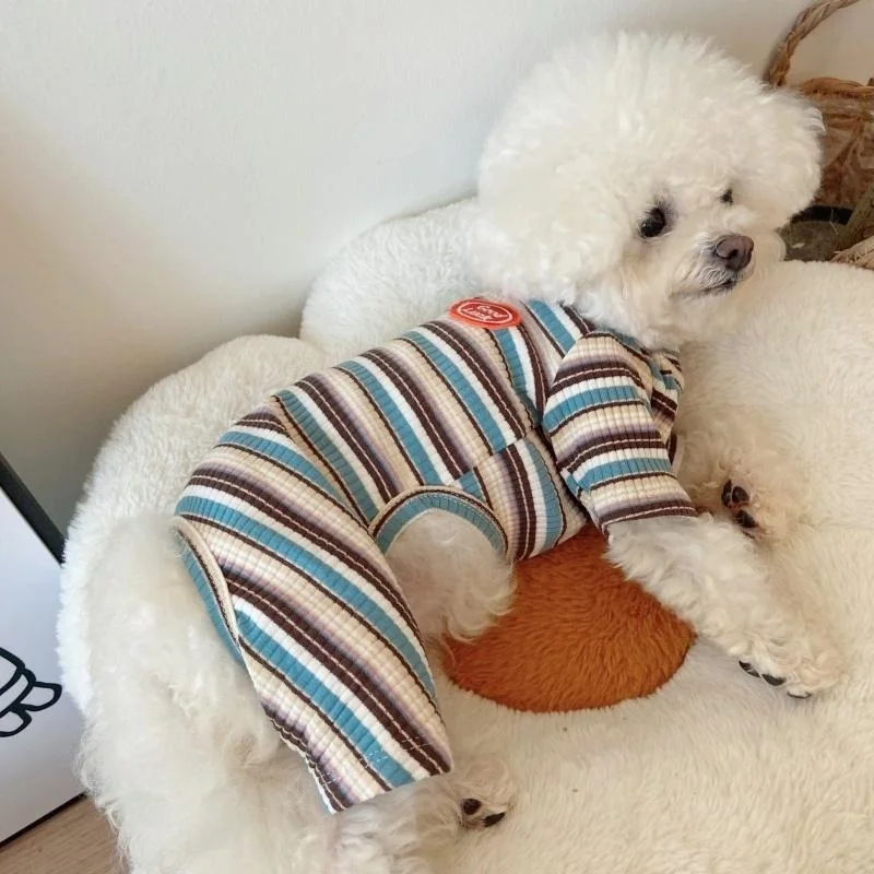 Mono Pijama con Rayas para Perros y Gatos – Suave y Cálido