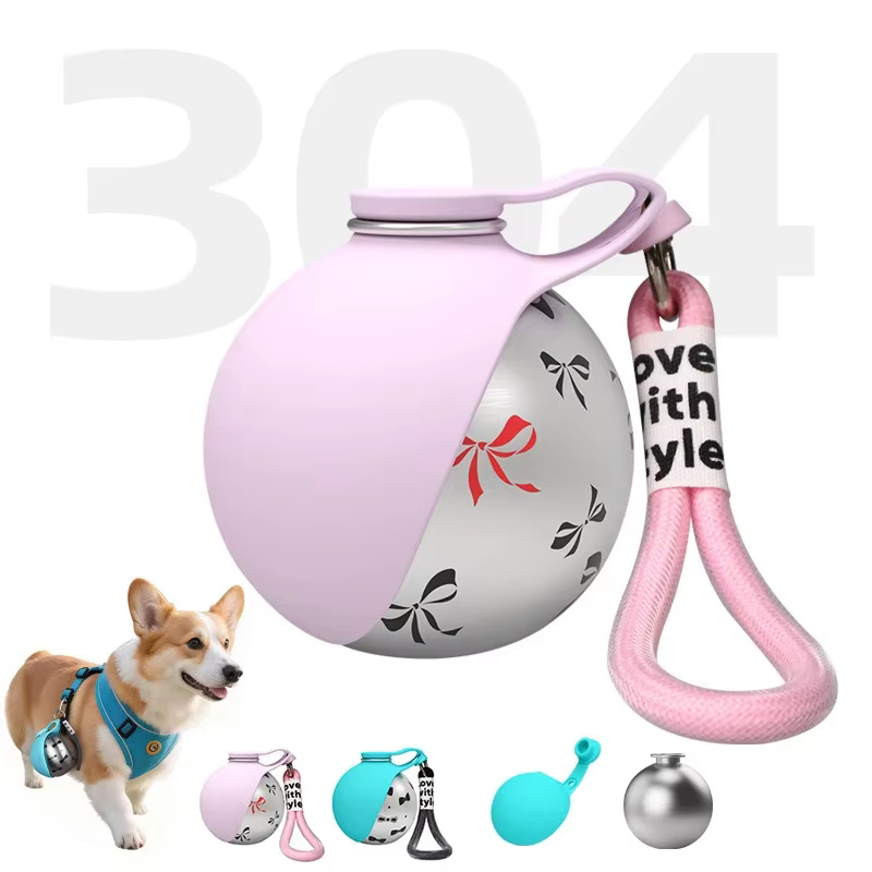 Botella agua portátil acero para perros y gatos, bebedero taza - imagen 4