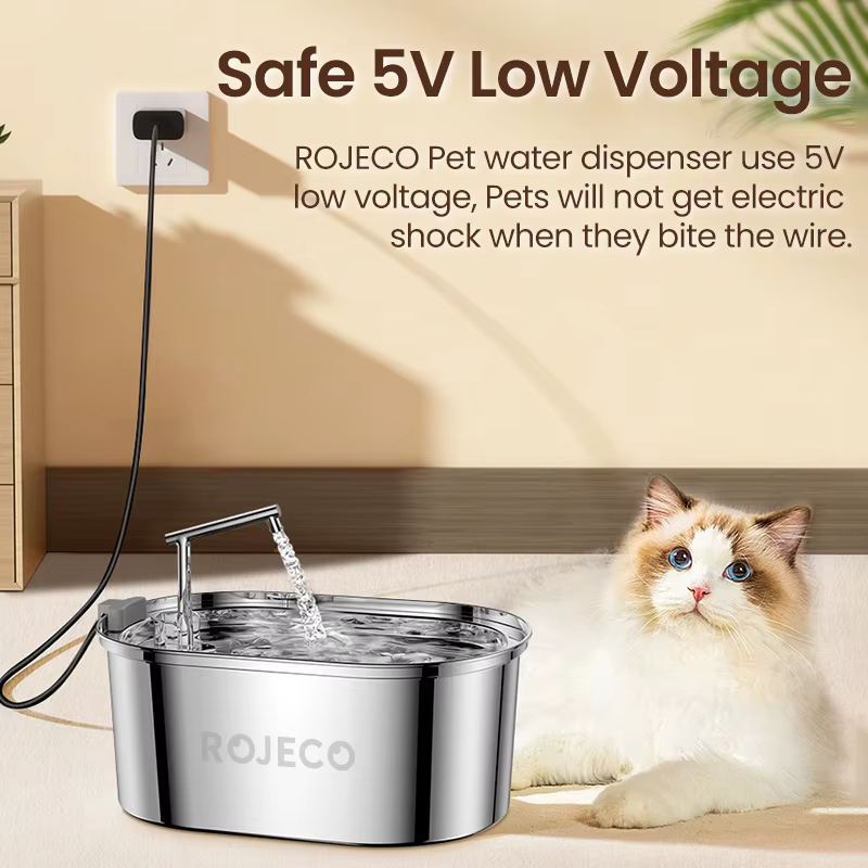 Fuente de agua automática de acero inoxidable para gatos y perros - imagen 4