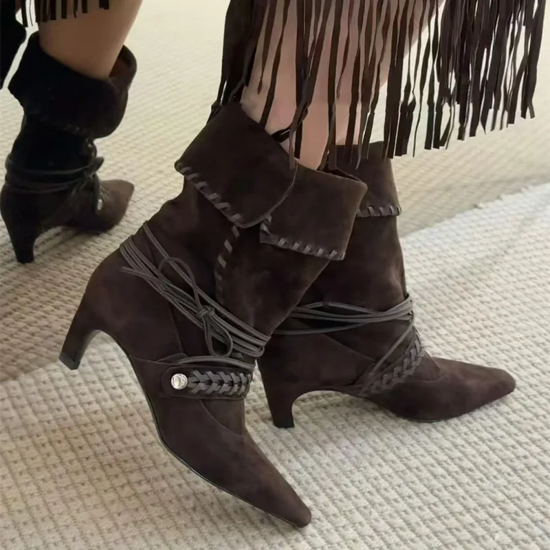 Botas invierno perro mini gamuza sintética con cordones - imagen 5