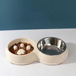 Comedero doble antideslizante para perros y gatos pequeños y medianos