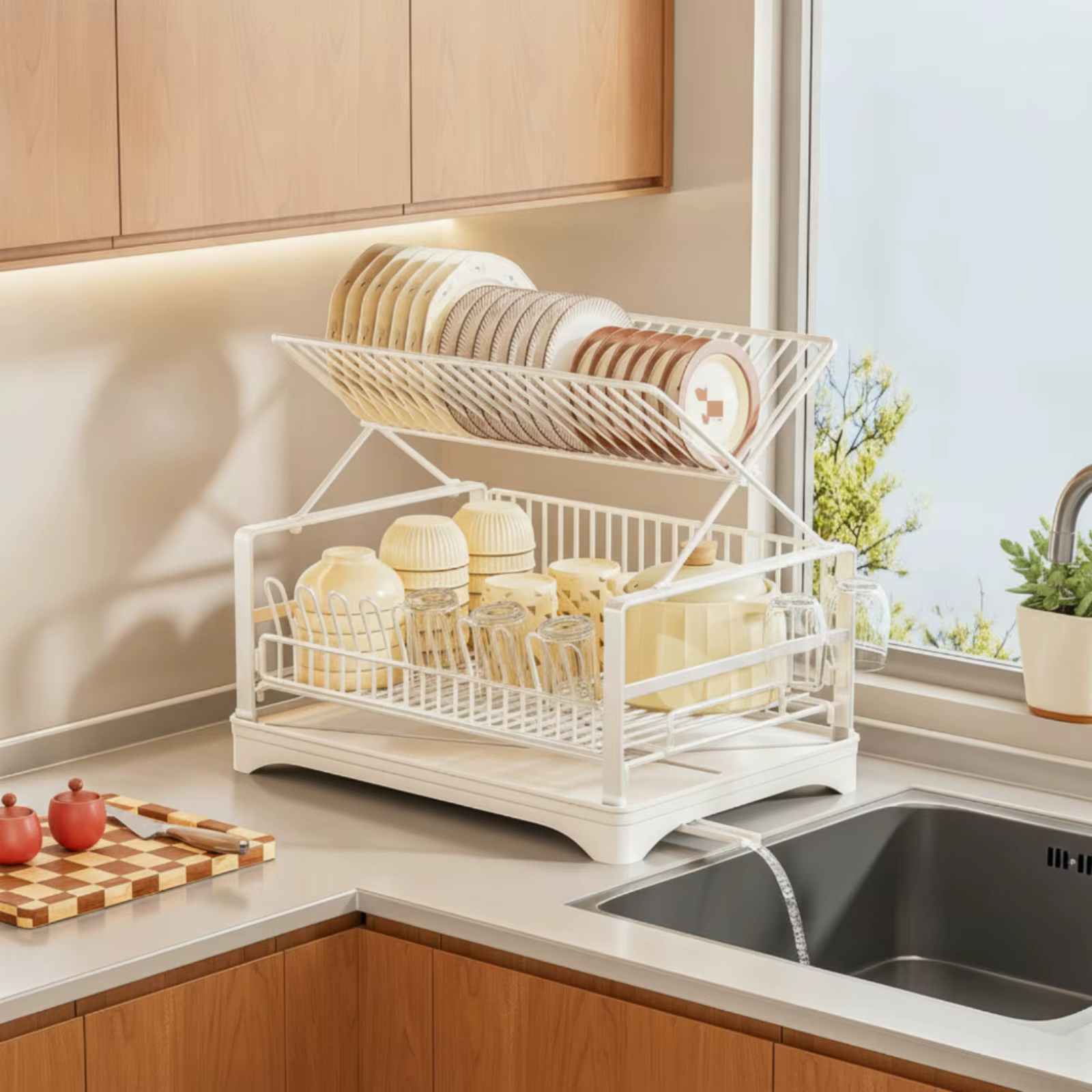 Escurridor de platos con bandeja recolectora y drenaje automático para autocaravana - imagen 5