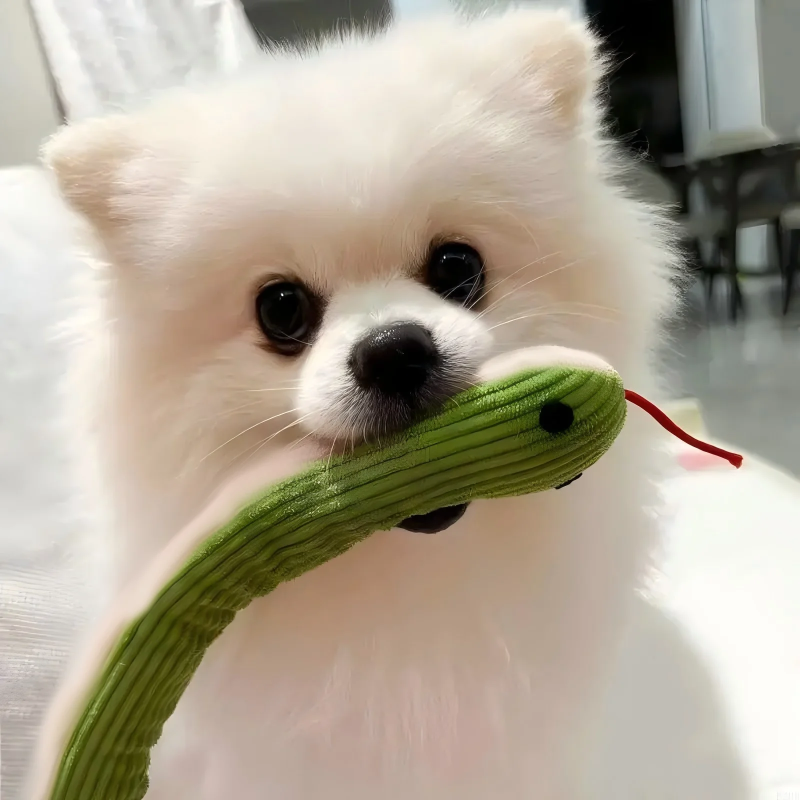 Aspecto del peluche serpiente para estimular el juego