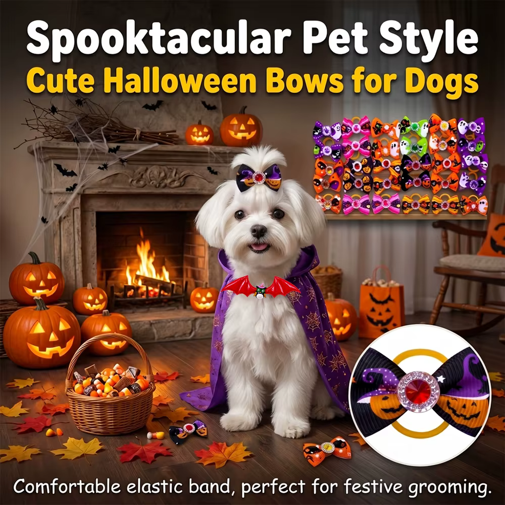 Lazos para el pelo de perro con bandas elásticas – accesorios Halloween