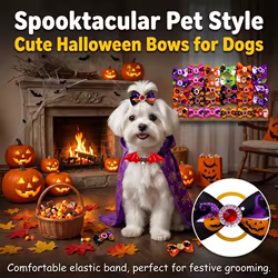 Lazos para el pelo de perro con bandas elásticas – accesorios Halloween