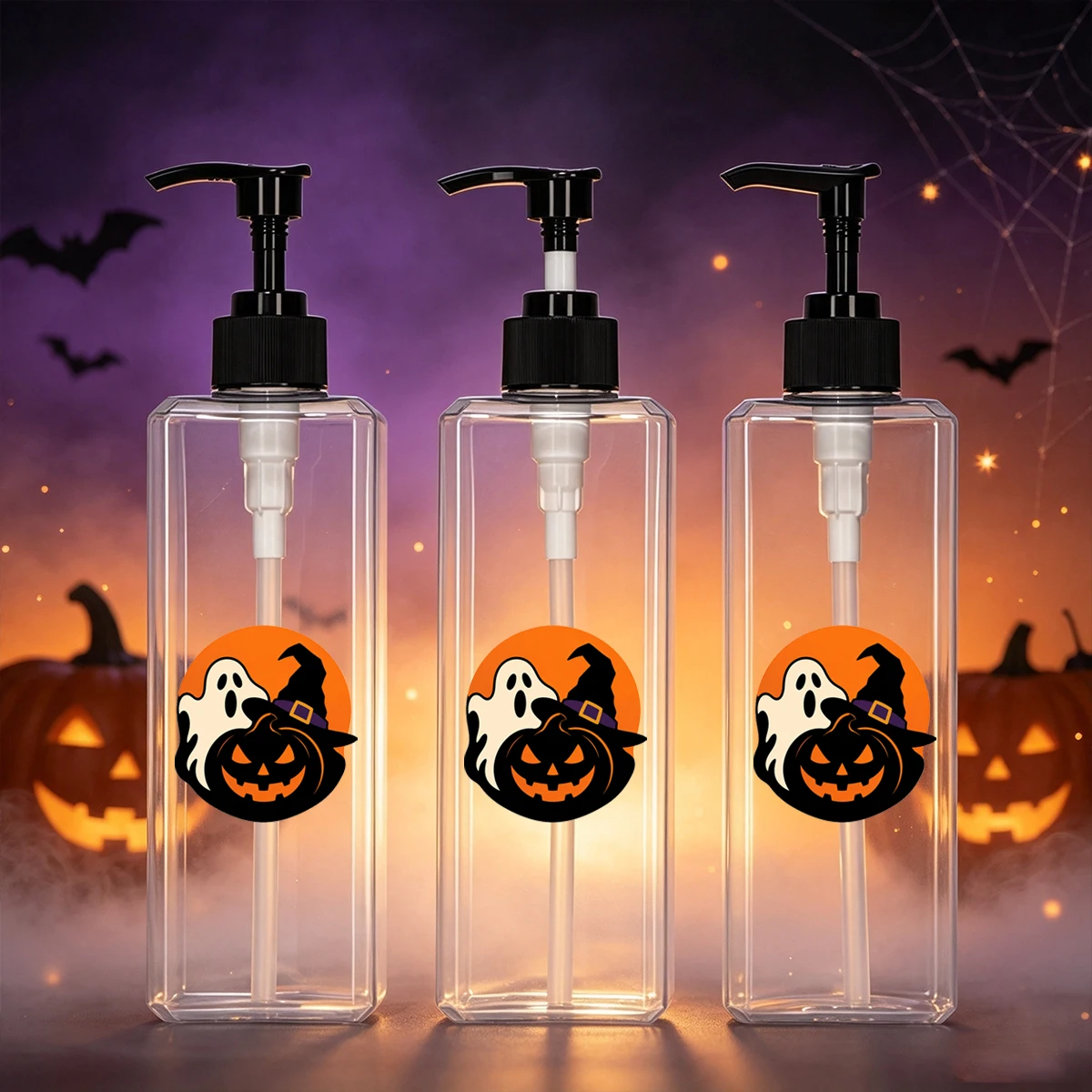 Dispensador de Jabón Halloween con Bomba – Botella Transparente para Champú y Loción - imagen 4