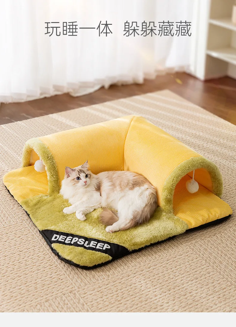 Nido túnel para gatos cálido