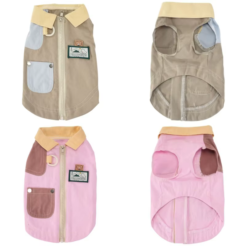 Chaqueta retro de retazos para perros y gatos – Abrigo suave de verano - imagen 3