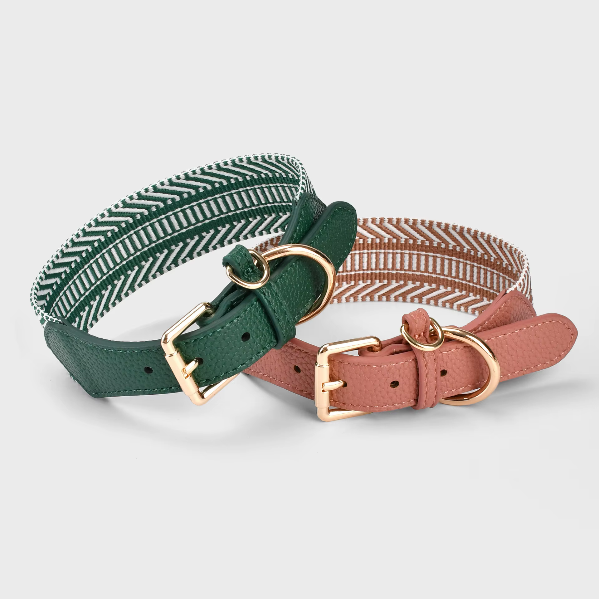 Collar y correa para perro estilo bohemio con ribete de cuero genuino - imagen 3