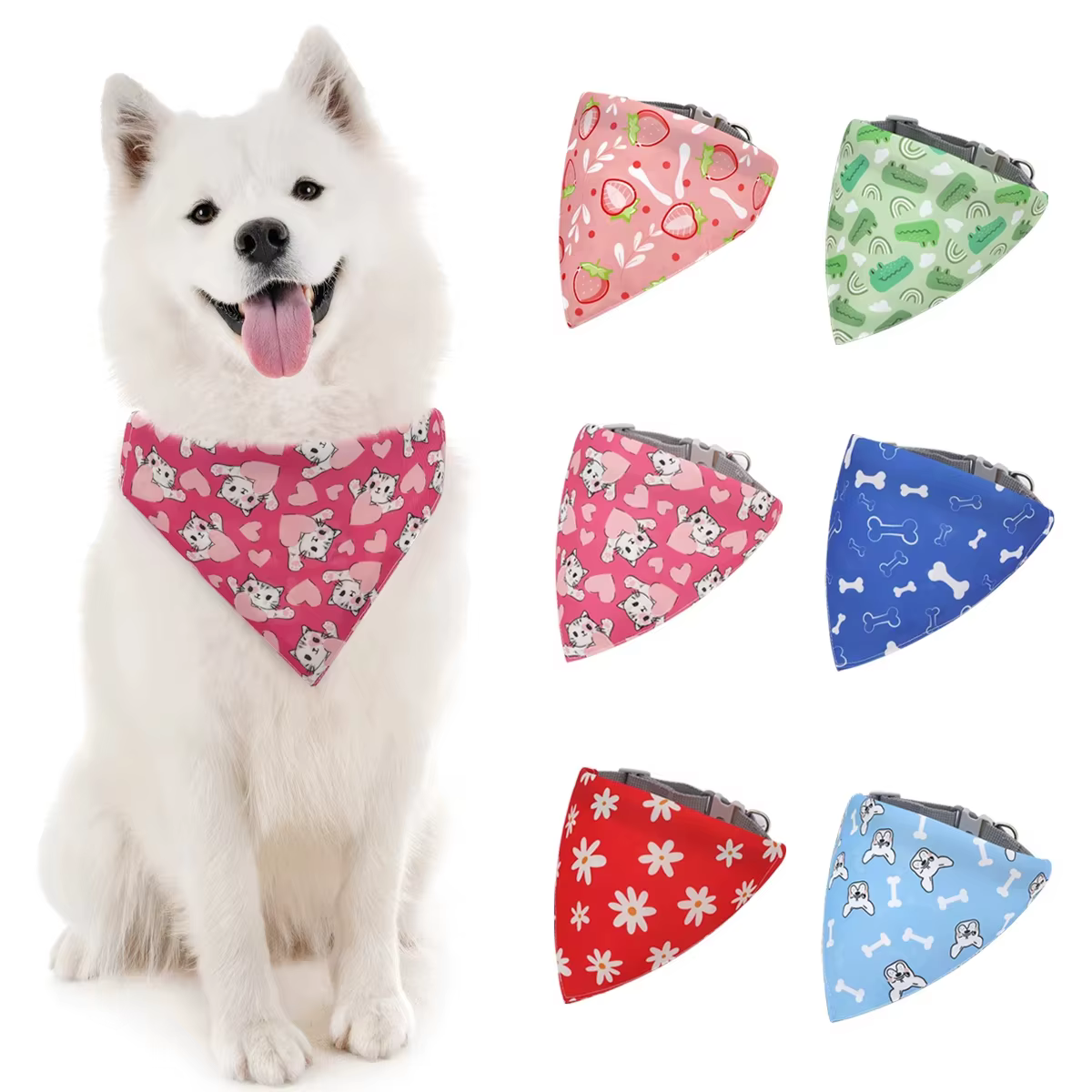 Toalla cuadrada para perros: vendaje triangular de dibujos animados - imagen 4