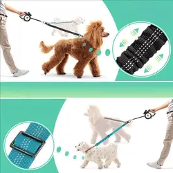 Correa elástica extensible doble para perros, cinturón y entrenamiento