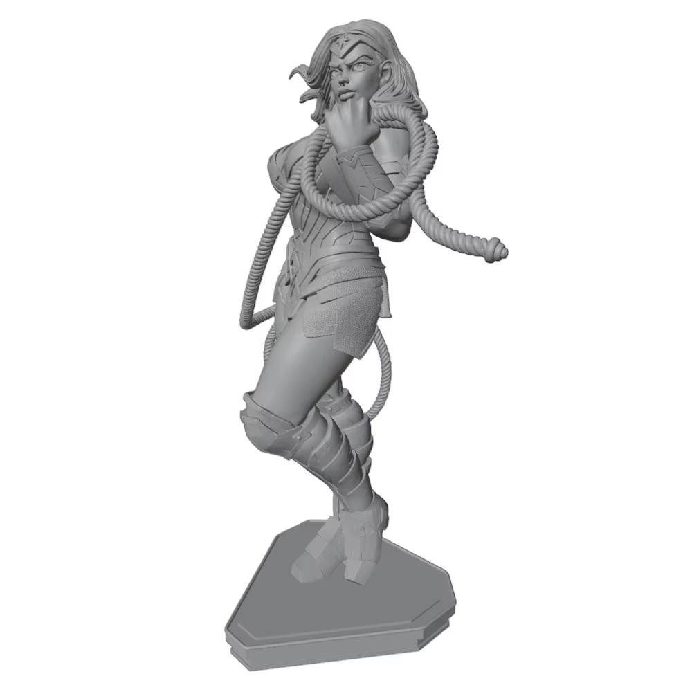 Estatua figura de anime en 3D gris, hecha a mano sin montar