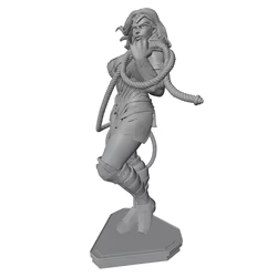 Estatua figura de anime en 3D gris, hecha a mano sin montar
