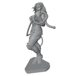 Estatua figura de anime en 3D gris, hecha a mano sin montar