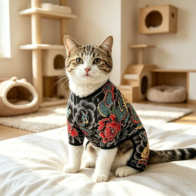 Ropa para gatos con diseño de tatuaje: elegante unisex todo el año - imagen 4