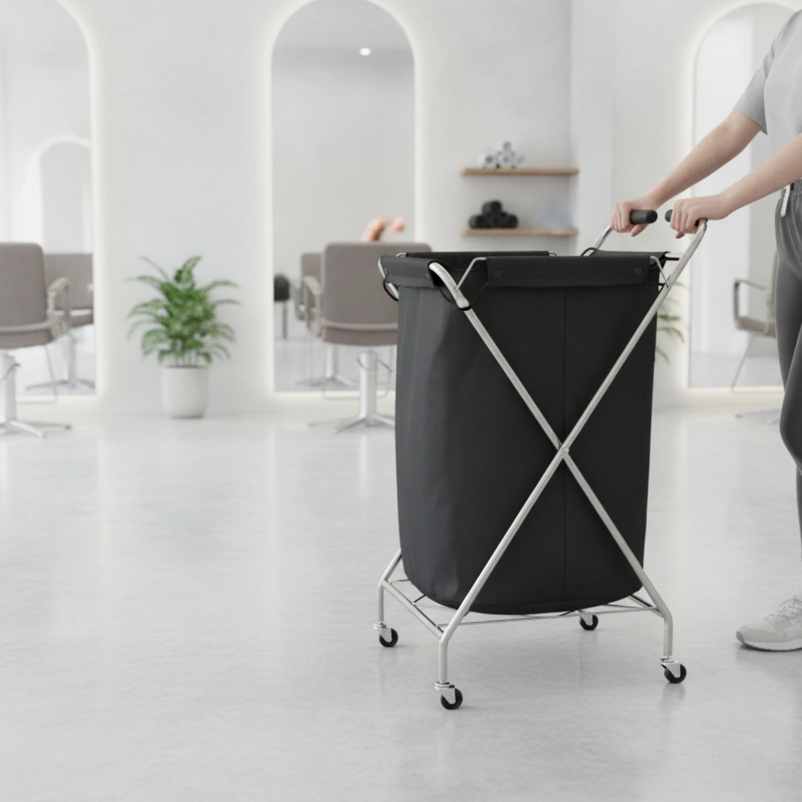 Cesto ropa plegable con ruedas para mascotas – Carrito rodante - imagen 3