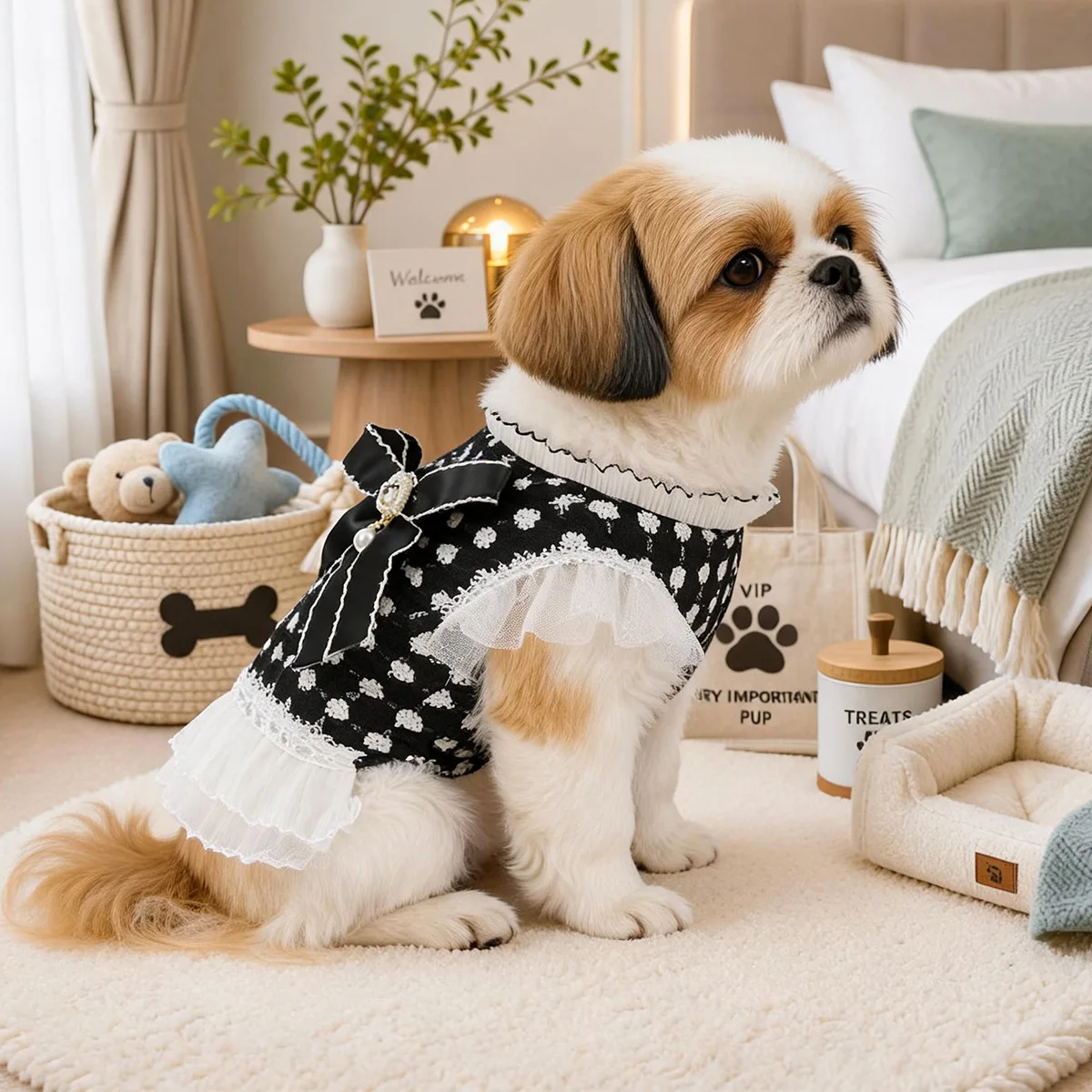Vestido de Lana con Lazo para Perros Pequeños - imagen 3