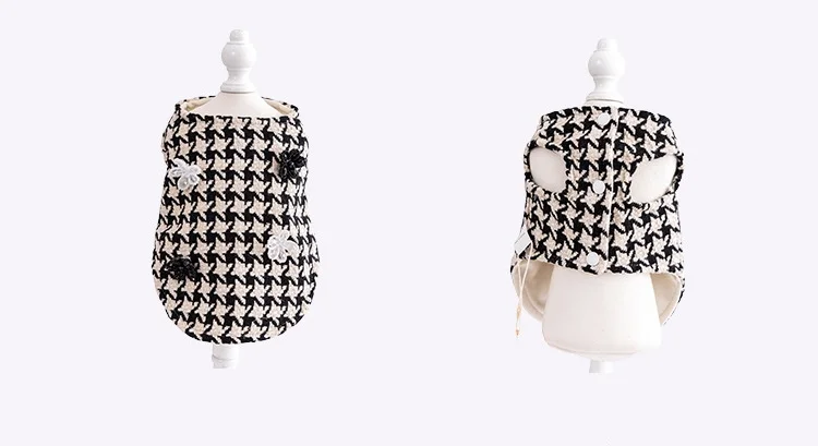 Vestido tweed a cuadros para perros vista frontal