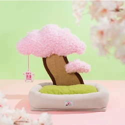 Árbol rascador con cama y arenero para gatos, diseño minimal