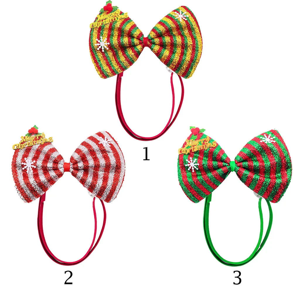 Lazos grandes ajustables para perros - Estilo navideño a rayas - imagen 4