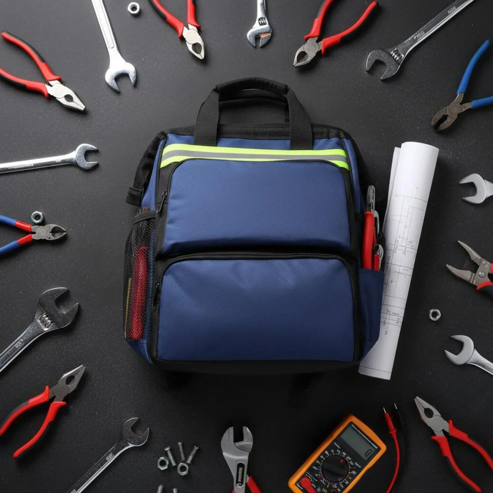 Mochila Portaherramientas de Lona con Organizador y Gran Capacidad para Electricistas - imagen 5