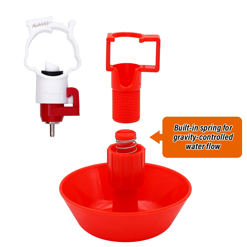Bebedero colgante antigoteo para aves y codornices