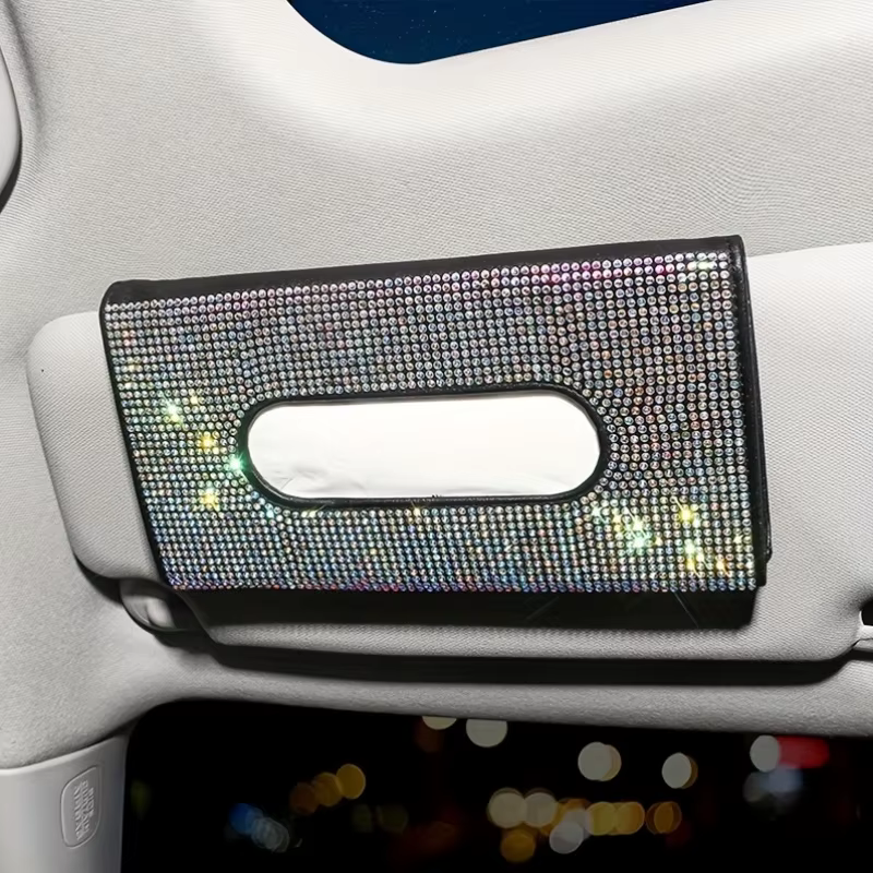 Caja pañuelos brillante con diamantes para el coche - imagen 2