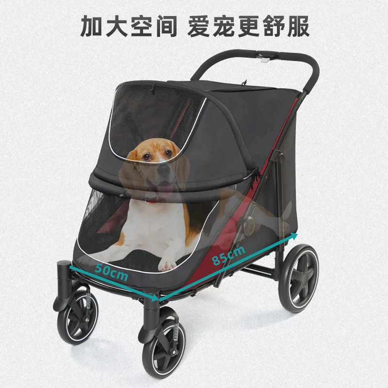 Carrito de paseo con ruedas para perros y gatos medianos y grandes - imagen 3