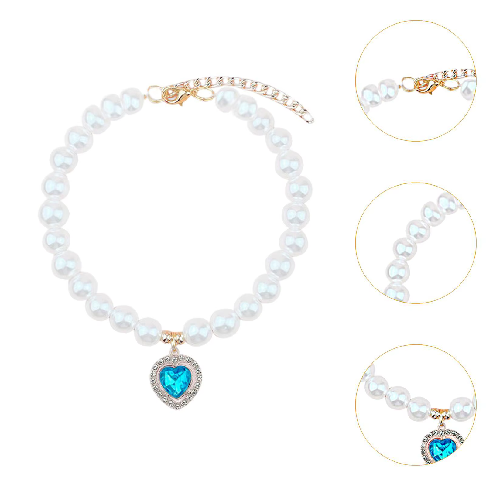 Collar de perlas de imitación para gato o perro pequeño