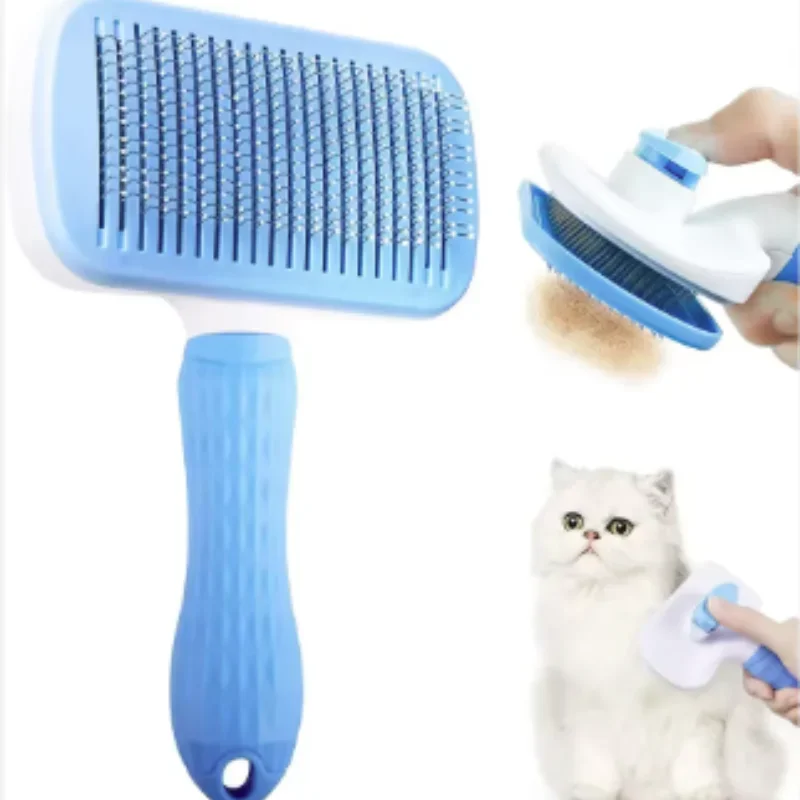 Cepillo autolimpiable con peine retráctil para gatos y perros - imagen 5