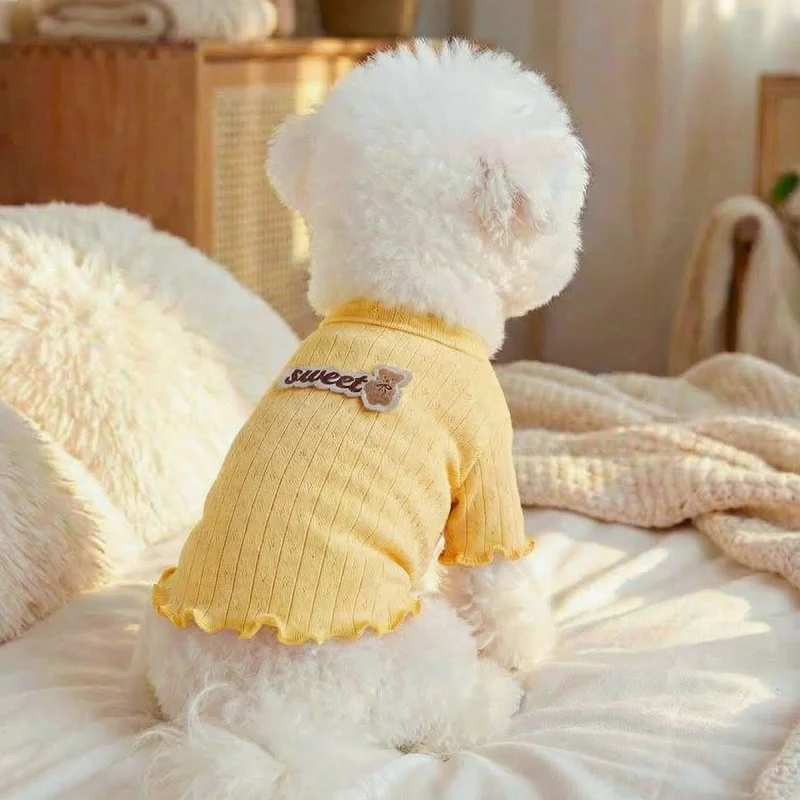 Camiseta de otoño para perros – Top suave con estampado de letras - imagen 2