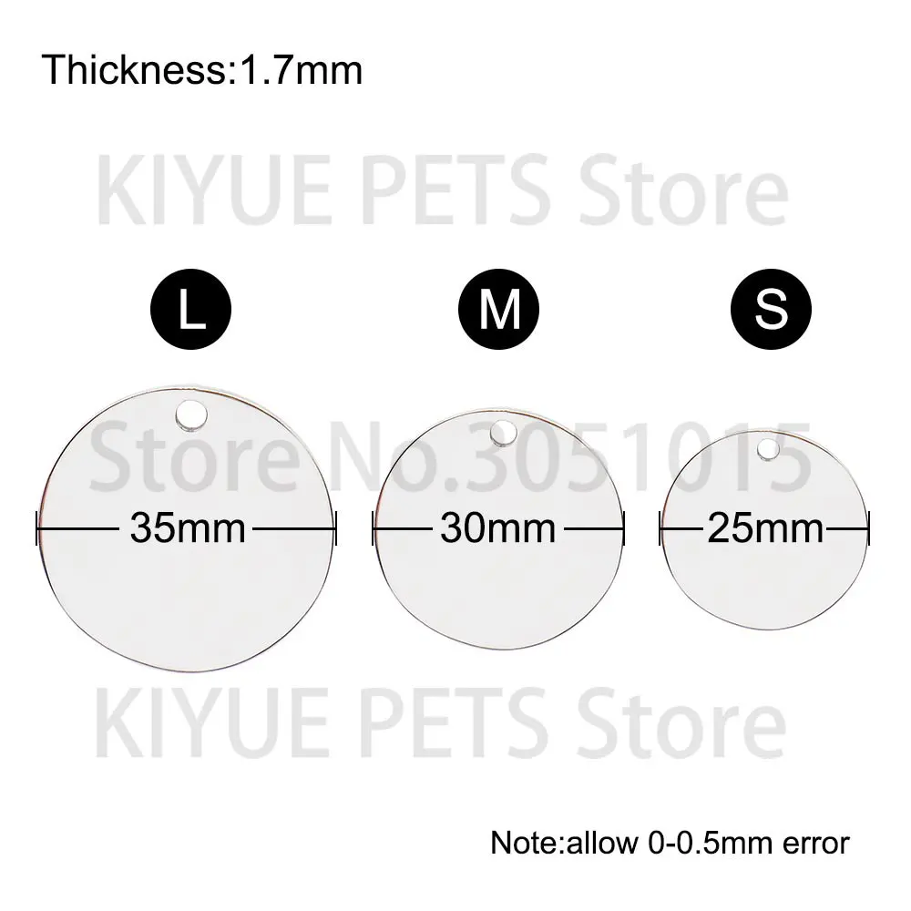 Placas de Nombre para Gato y Perro en Acero Inoxidable – Personalización Láser