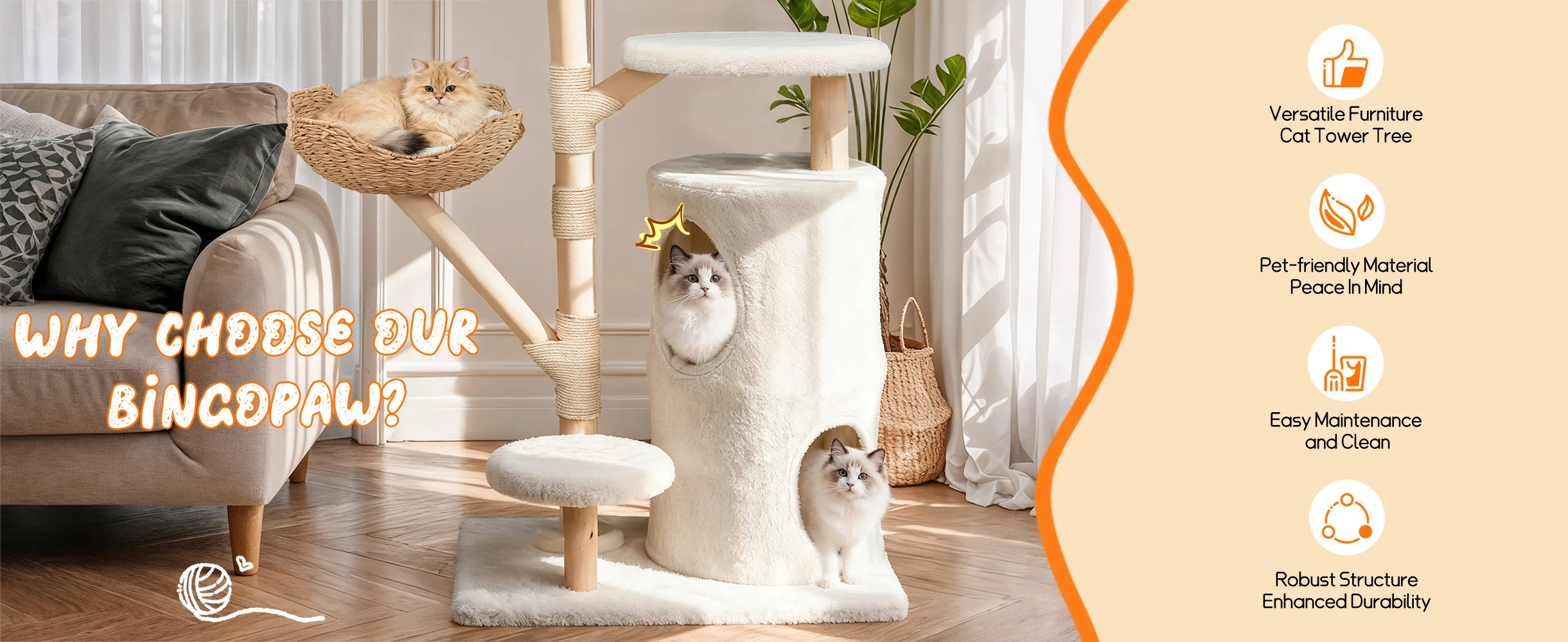Torre de actividad de diseño moderno madera y blanco