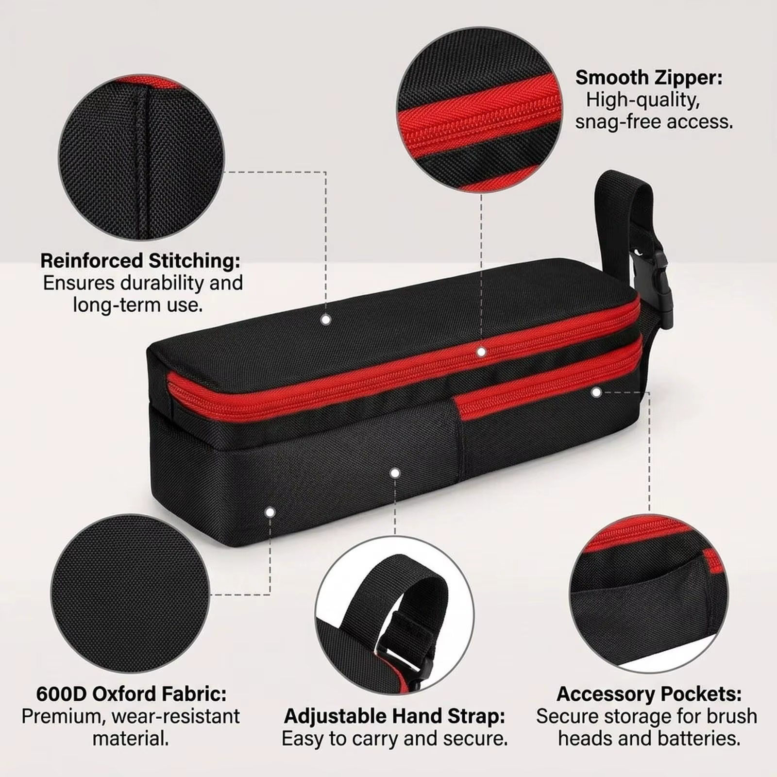 Funda con cierre para cepillos de limpieza de gato y perro, práctica - imagen 2