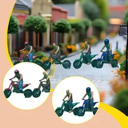 Figuras de motociclistas en miniatura 1:64 para maquetas y dioramas