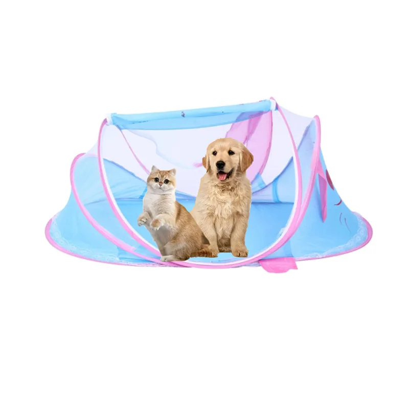 Casa para mascotas con red transpirable y protección solar
