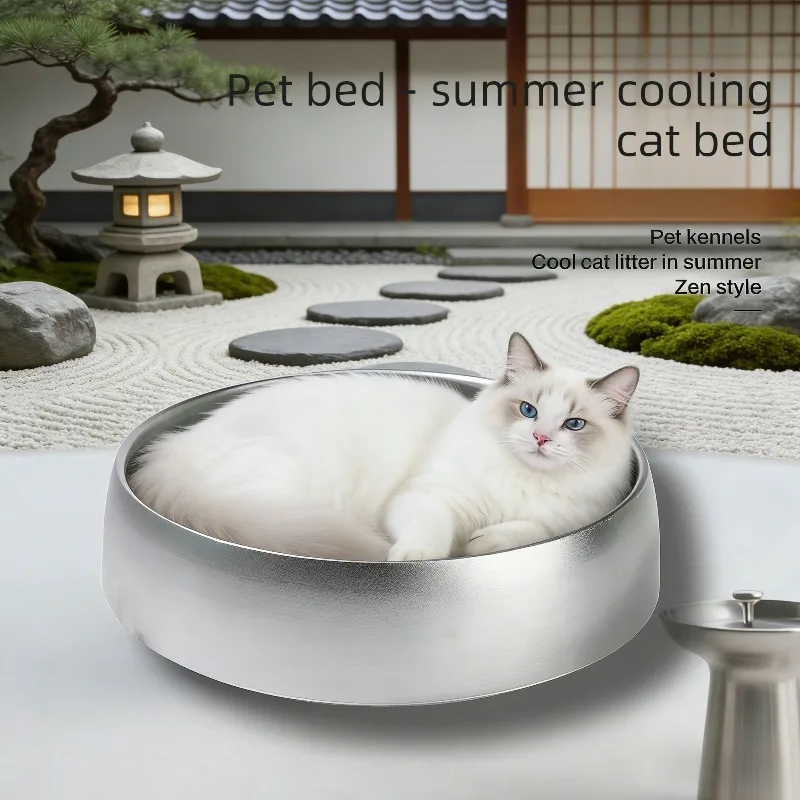 Cama refrescante de metal para gatos y perros pequeños