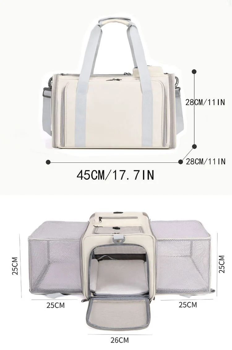 Detalle de la bolsa expandible para viajar