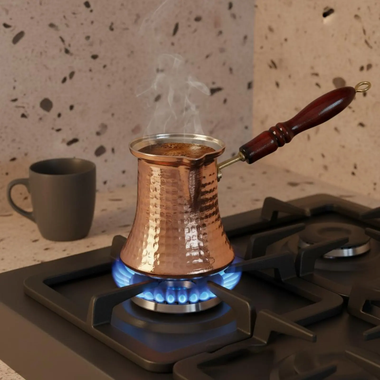 Cafetera turca tradicional de cobre, cezve resistente al óxido