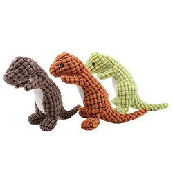 Juguete dinosaurio de peluche con sonido para perros y gatos
