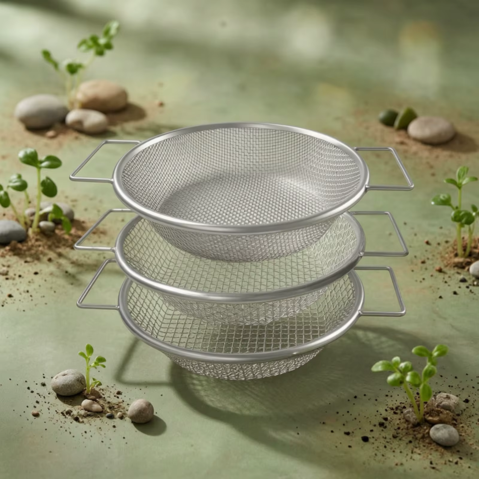 Tamiz para tierra y compost con asas, metálico y resistente al óxido - imagen 4