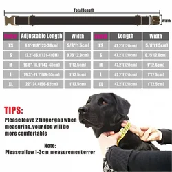 Collar para perros con nombre y diseño floral personalizado, ajustable