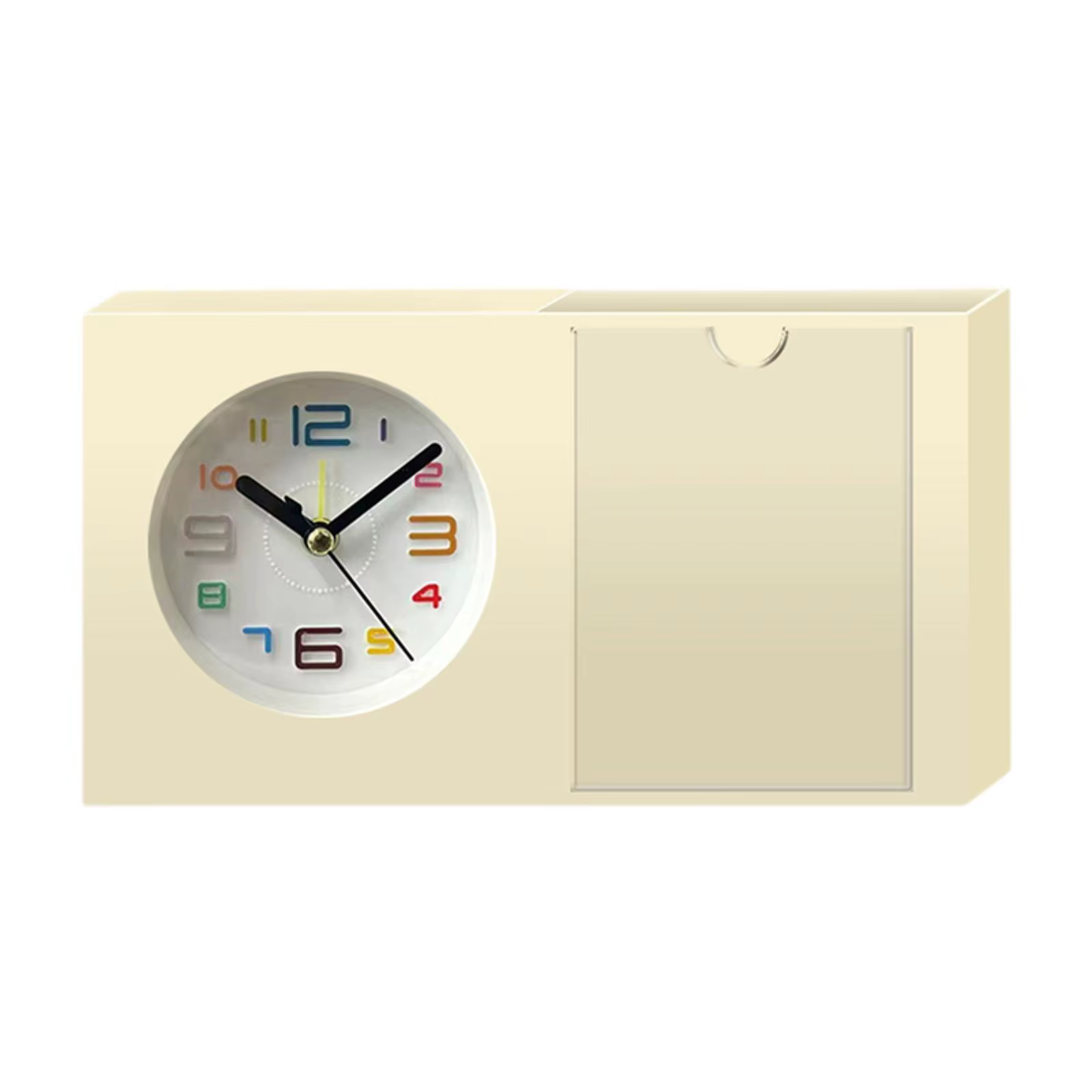 Reloj de mesa decorativo moderno con marco, portaplumas y organizador