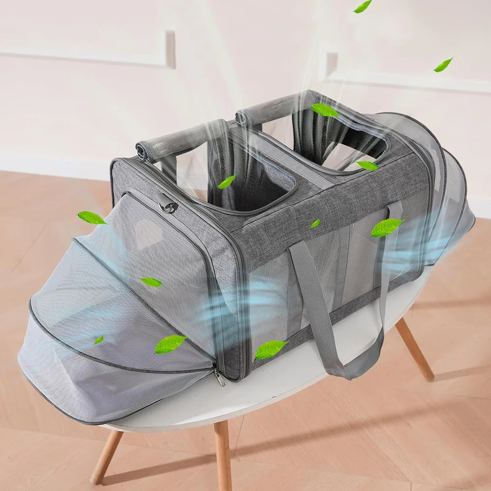 Bolsa de viaje para gatos expandible, transpirable y portátil - imagen 3