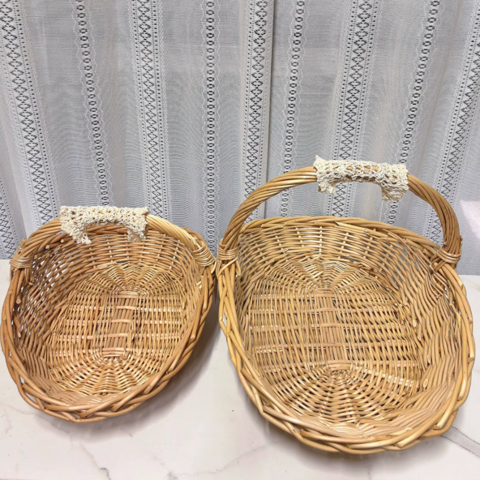 Cesta almacenamiento mimbre asa para juguetes gato y perro - imagen 5