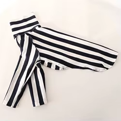 Camiseta cuello alto sin mangas de algodón a rayas negras para galgos