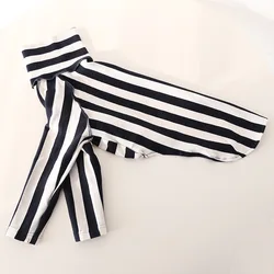 Camiseta cuello alto sin mangas de algodón a rayas negras para galgos