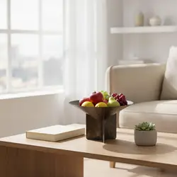 Bandeja Decorativa Retro para Salón – Frutero Metálico con Acabado Envejecido